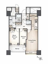 パークコート文京小石川ザタワー 2LDKの間取図画像
