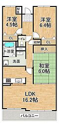 井吹西シティコート 3LDKの間取図画像