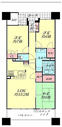 シティハウス長町南ミュージアムコート 3SLDKの間取図画像