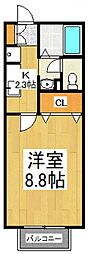セレ元町 1Kの間取図画像