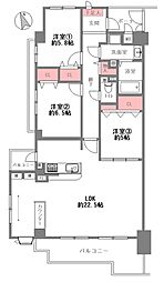メロディーハイム芦屋浜 3LDKの間取図画像