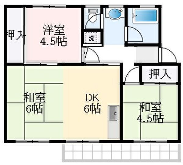 大阪府大阪狭山市西山台5丁目(賃貸マンション3DK・4階・48.85㎡)の写真 その2