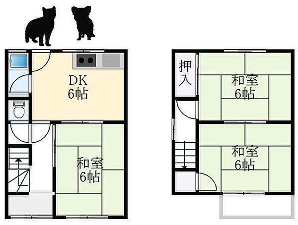 大阪府堺市中区深井清水町(賃貸一戸建3DK・1階・53.89㎡)の写真 その2