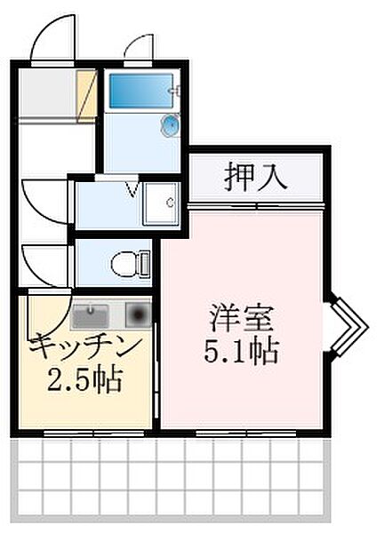 大阪府大阪狭山市茱萸木3丁目(賃貸アパート1K・2階・28.62㎡)の写真 その2