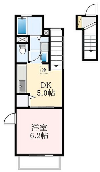 大阪府富田林市藤沢台4丁目(賃貸アパート1DK・2階・28.98㎡)の写真 その2