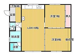 佐藤ハイツ 2LDKの間取図画像