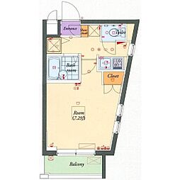 パレスホームズ三軒茶屋西 1Kの間取図画像