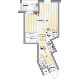 ビバリーホームズ 1Kの間取図画像