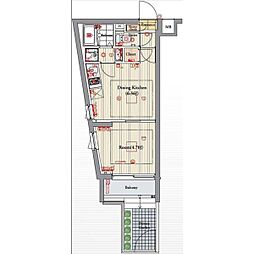 ビバリーホームズ北新宿 1DKの間取図画像