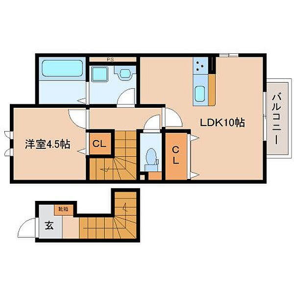 レジデンスコート奈良大安寺 201｜奈良県奈良市大安寺2丁目(賃貸アパート1LDK・2階・46.37㎡)の写真 その2