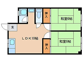 ハピネスハイツ 302 ｜ 奈良県奈良市北京終町36（賃貸マンション2LDK・3階・45.14㎡） その2