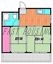 東京都新宿区西新宿８丁目（賃貸マンション2K・2階・25.03㎡） その2