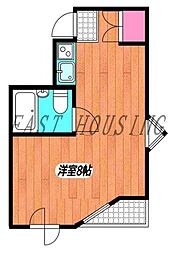 東京メトロ銀座線 青山一丁目駅 徒歩7分の賃貸マンション 2階ワンルームの間取り