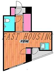 御苑ハイム ワンルームの間取図画像