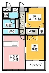 リエスすみよし台 2LDKの間取図画像