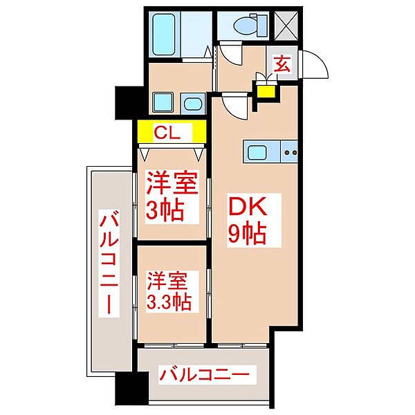 パラシオン新上橋 ｜鹿児島県鹿児島市新照院町(賃貸マンション2DK・6階・38.43㎡)の写真 その2