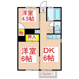 コーポＳＴ 1階2DKの間取り