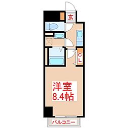 ルーカス 武之橋 1Kの間取図画像