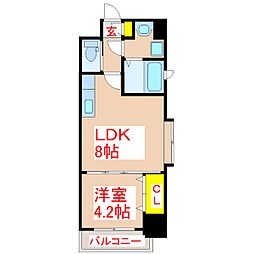 Ｐｒｅｃｉｏｕｓ　Ｋ 10階1LDKの間取り