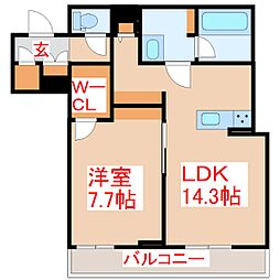 シャーメゾンプレミア鹿児島駅前 1LDKの間取図画像