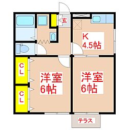 ゆう・こうぽ 2Kの間取図画像