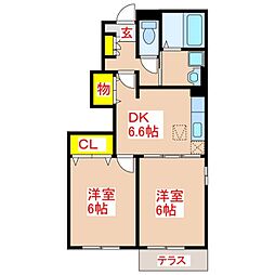 ファーストステージA 2DKの間取図画像