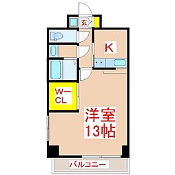 ステージルビーグラス 1Kの間取図画像