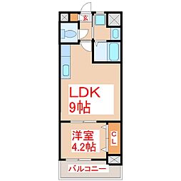 加治屋町MSH 1LDKの間取図画像
