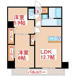 仮称)フォレストテラス 2LDKの間取図画像