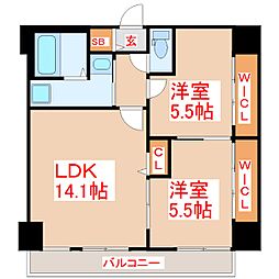 仮称)フォレストテラス 2LDKの間取図画像