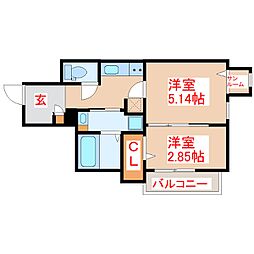 margaretH 2Kの間取図画像