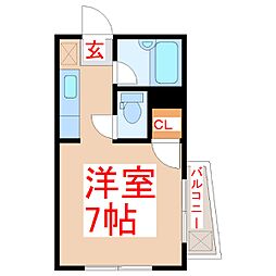 メゾンアリーナ ワンルームの間取図画像