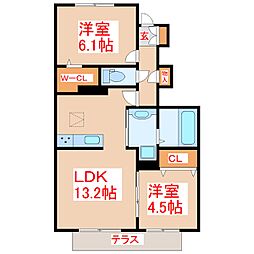 時・kamosu B棟 2LDKの間取図画像
