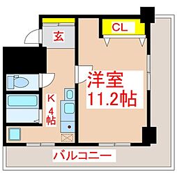 グランガーデンたてばば 1Kの間取図画像