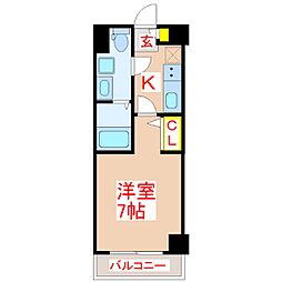リファレンス照国 1Kの間取図画像