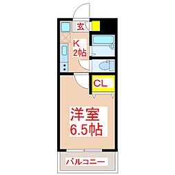 アーバンライフ東邦1 1Kの間取図画像