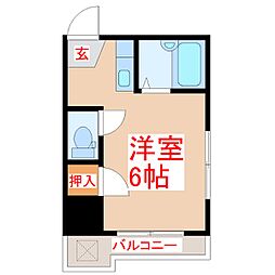 キャプテンビル2 ワンルームの間取図画像