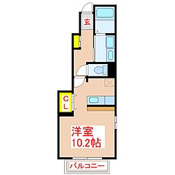 ウィステリアYOU ワンルームの間取図画像