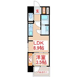 S-RESIDENCESHINMACHIagog 1LDKの間取図画像
