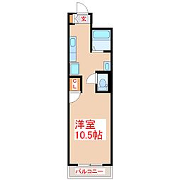 シーポート惟神 ワンルームの間取図画像