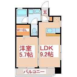 さくらヒルズ樋之口参番館 1LDKの間取図画像