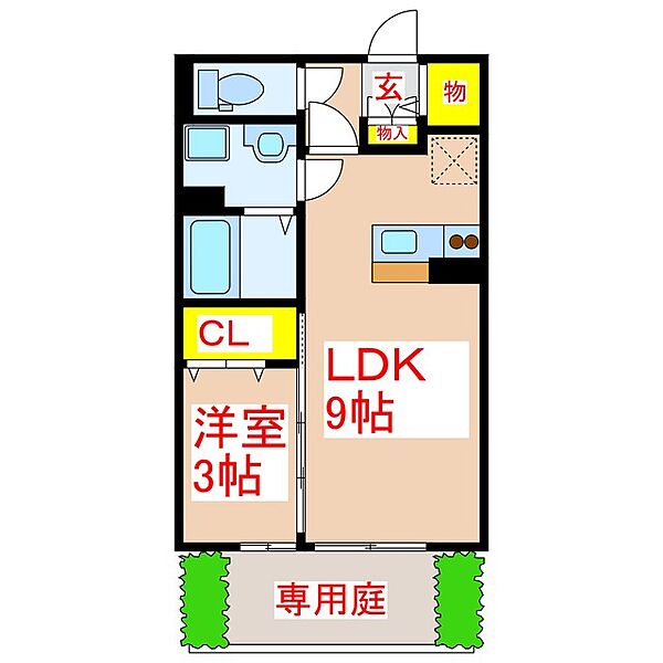 メルベーユＫII ｜鹿児島県姶良市宮島町(賃貸アパート1LDK・1階・33.39㎡)の写真 その2