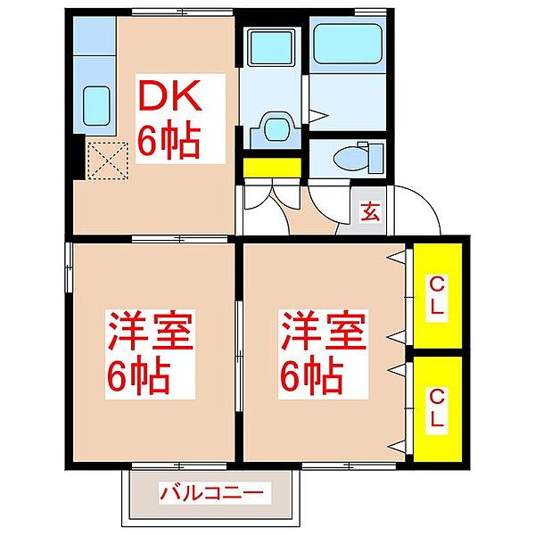 セジュールエクセラ ｜鹿児島県姶良市東餅田(賃貸アパート2DK・2階・42.11㎡)の写真 その2