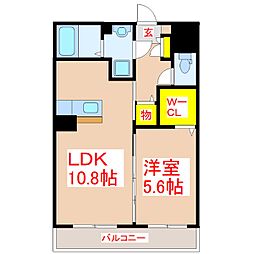 ＭＯＫＯＮＯマンション 3階1LDKの間取り