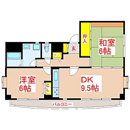 メゾンK 2DKの間取図画像