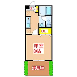 セジュールやすらぎ 1Kの間取図画像