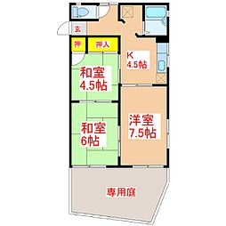コーポエスポワールC 3Kの間取図画像
