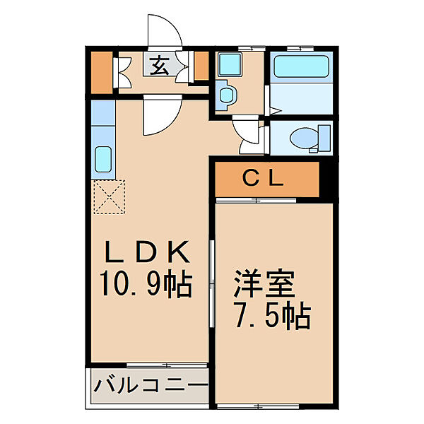 Ｎハウス　III ｜鹿児島県鹿屋市笠之原町(賃貸アパート1LDK・1階・41.00㎡)の写真 その2