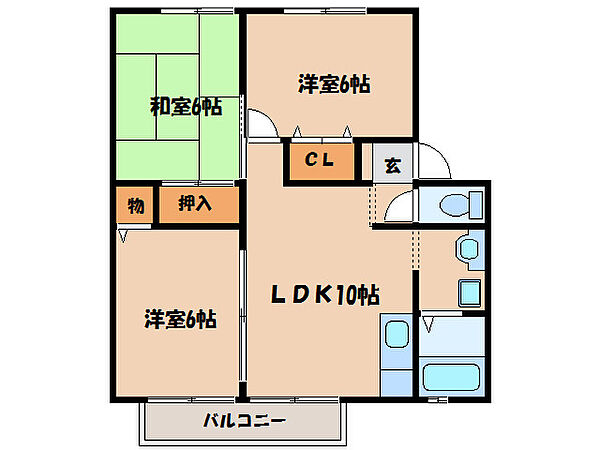 ＥＸＣＥＬ打馬　Ｂ棟 ｜鹿児島県鹿屋市西祓川町(賃貸アパート3LDK・2階・59.00㎡)の写真 その2