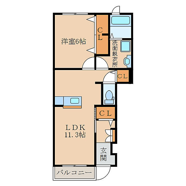 サン・グリーン　II ｜鹿児島県鹿屋市新川町(賃貸アパート1LDK・1階・44.18㎡)の写真 その2